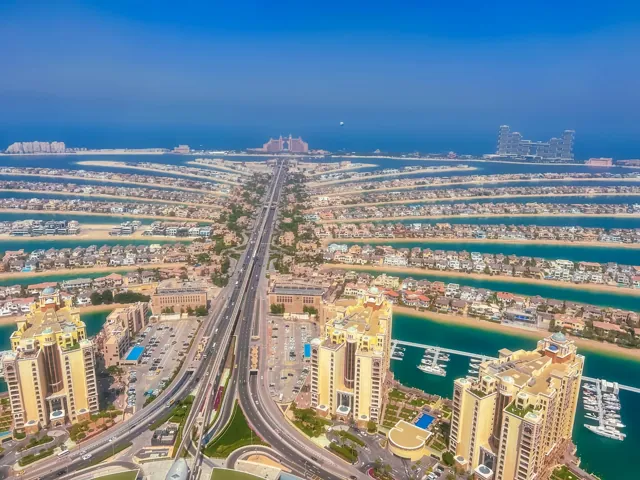 Palm Jumeirah architecture and waterfront